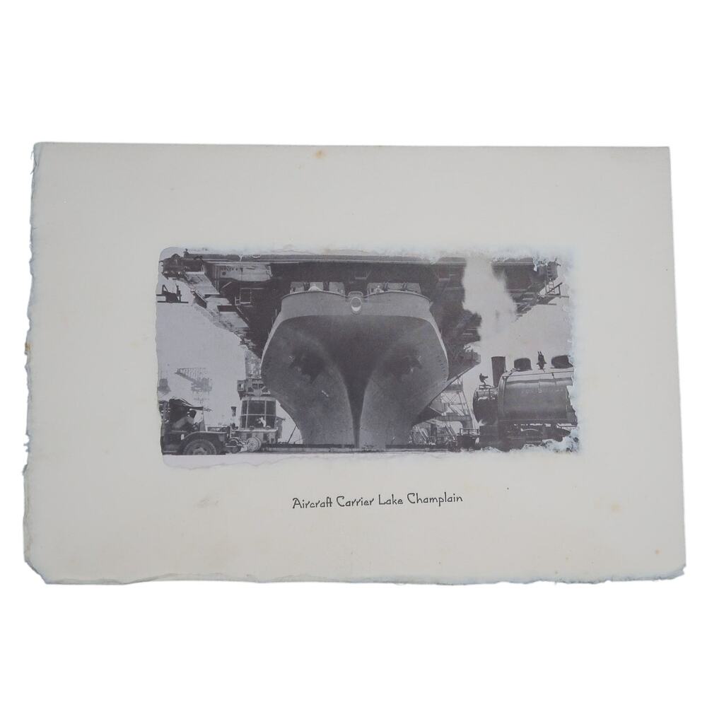 Aircraft Carrier Lake Champlain Ship Launching Program 1945 World War 2 Vintage
